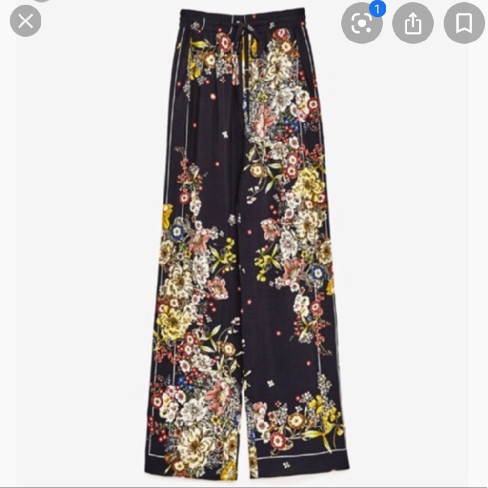 Zara Floral Palazzo Pants
